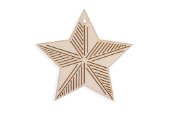 Dřevěná ozdoba hvězda 6, 85mm