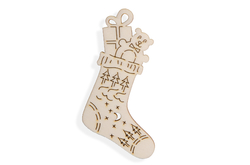 Wooden ornament christmas stock 111x59mm