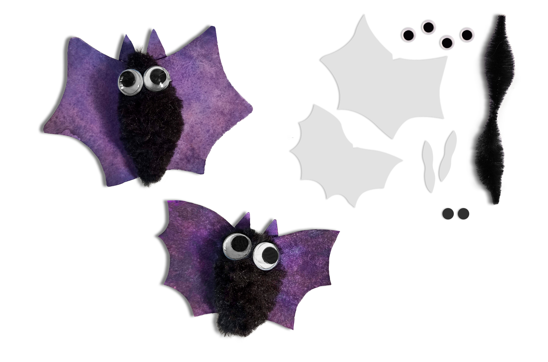 Bats - small and big, assembly kit, 2 pcs